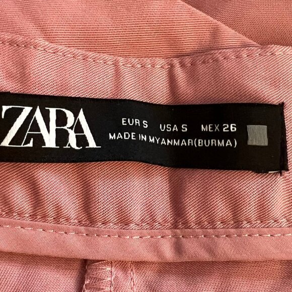 NEW Zara Dusty Rose Pink High Waist Wide Leg Culottes Pants, Size S - Picture 15 of 16